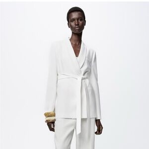 NEW WITH TAGS Zara Belted Tuxedo Jacket